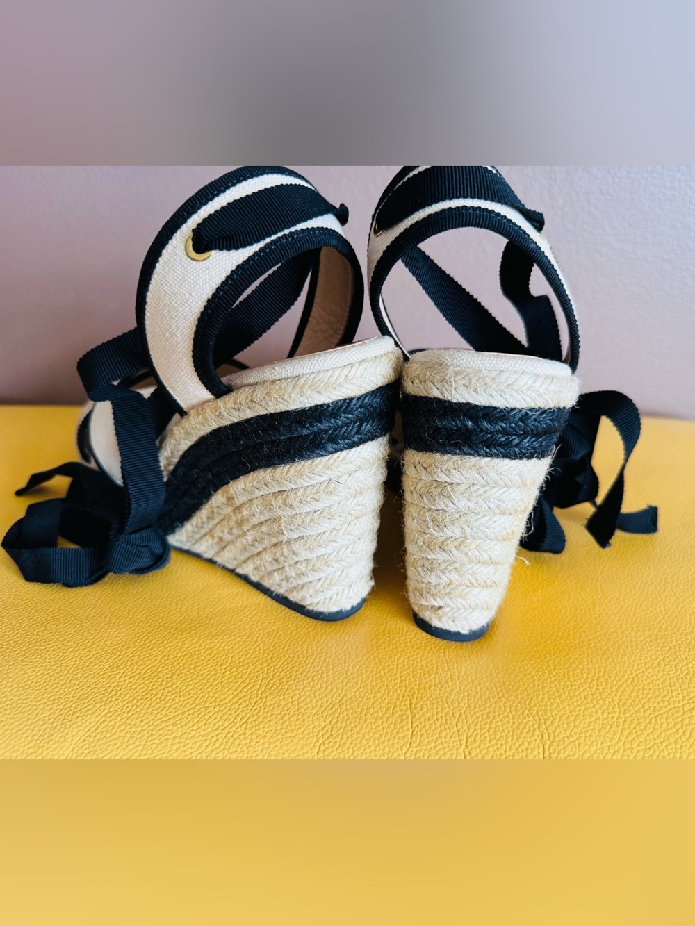 Castaner Hiedra Two-Tone Canvas Espadrille Wedge Sandals in Beige&Black/ 8/NWT - Picture 8 of 16